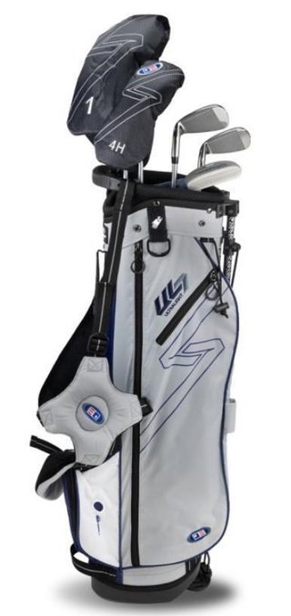 U.S. Kids Golf UL7-60 (152cm) W10 5-Club junior set de golf + stand bag, argent/marine/blanc