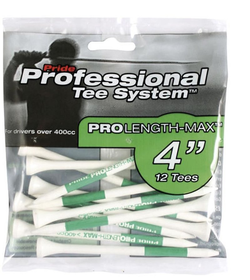 Pride Professional Tee System Prolength Max tees en bois verts 101mm (4"), 12 pièces