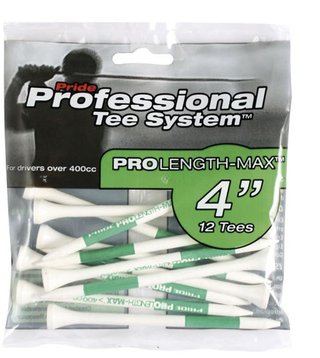 Pride Professional Tee System Prolength Max tees en bois verts 101mm (4"), 12 pièces
