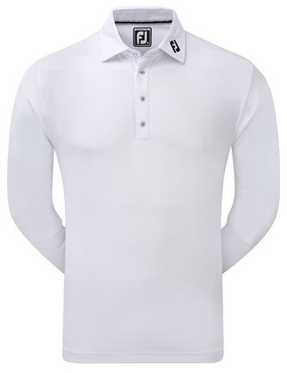 FootJoy Long Sleeve Thermocool Self Athletic Fit polo homme, blanc