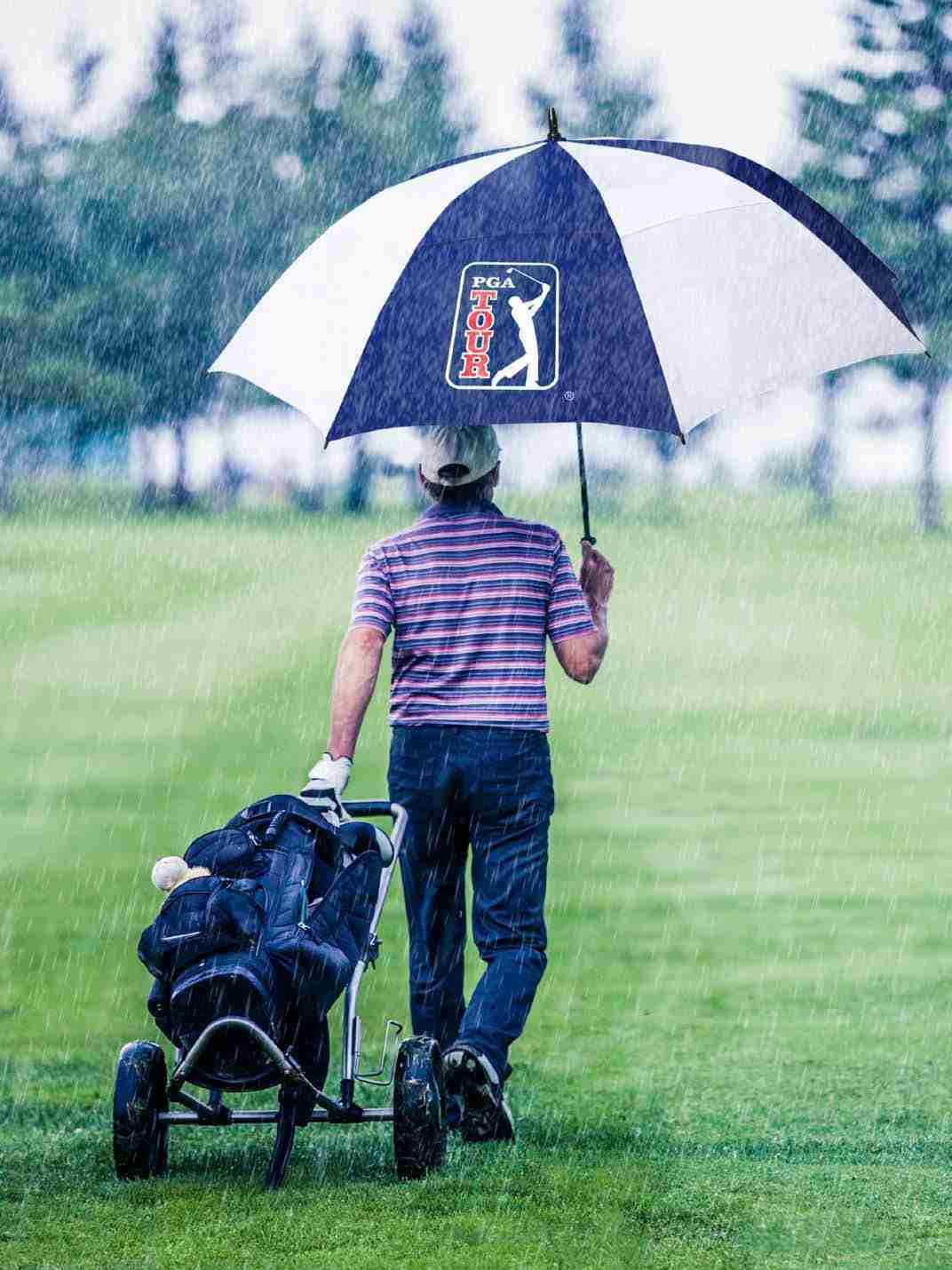 PGA Tour Windproof Double Canopy parapluie 62", blanc/bleu