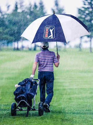 PGA Tour Windproof Double Canopy parapluie 62", blanc/bleu