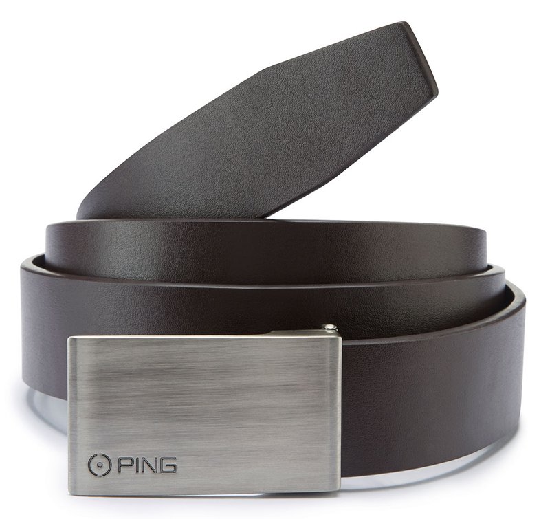PING Hughes Leather ceinture de golf homme, marron