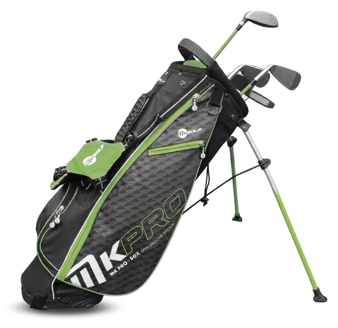 MKids Pro Junior Golf Half Set 57" (145cm/9-11Y) set de golf junior, graphite, + stand bag, vert