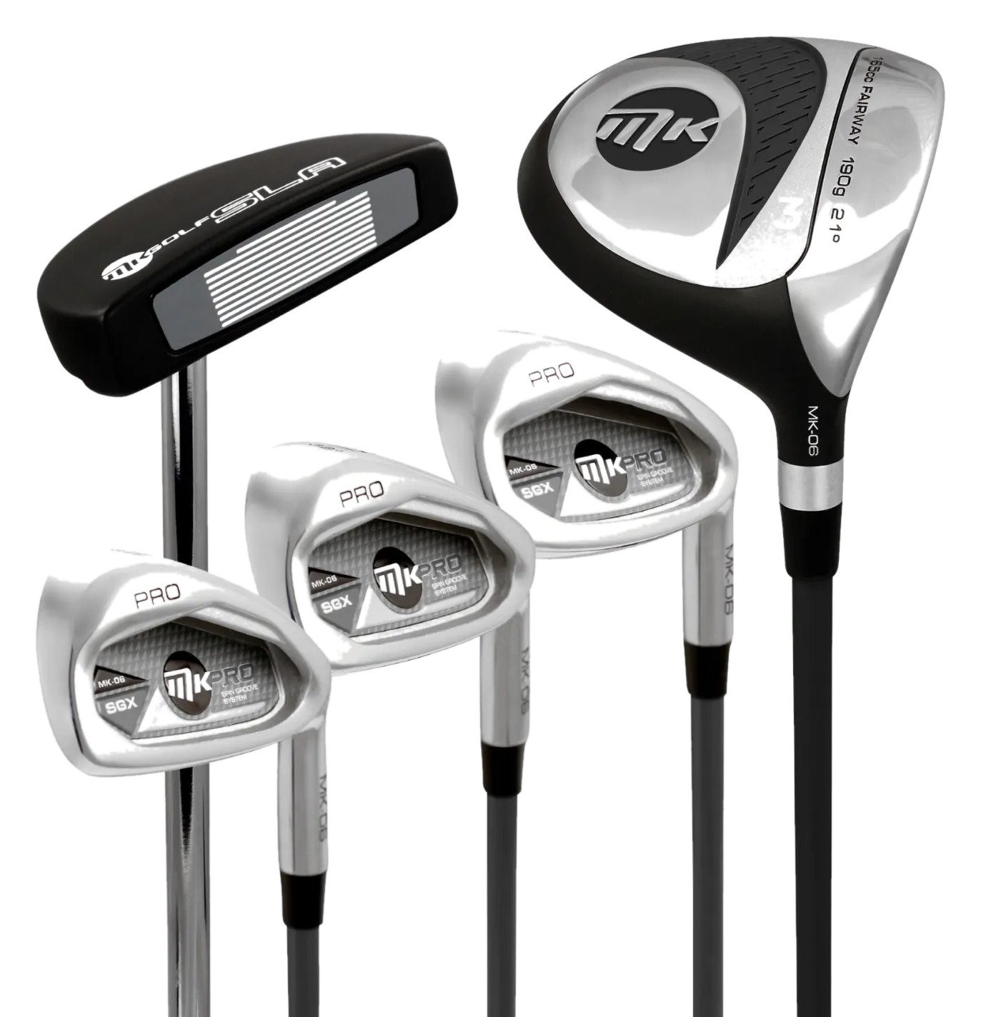 MKids Pro Junior Golf Half Set 65" (165cm) set de golf junior, graphite, stand bag, gris
