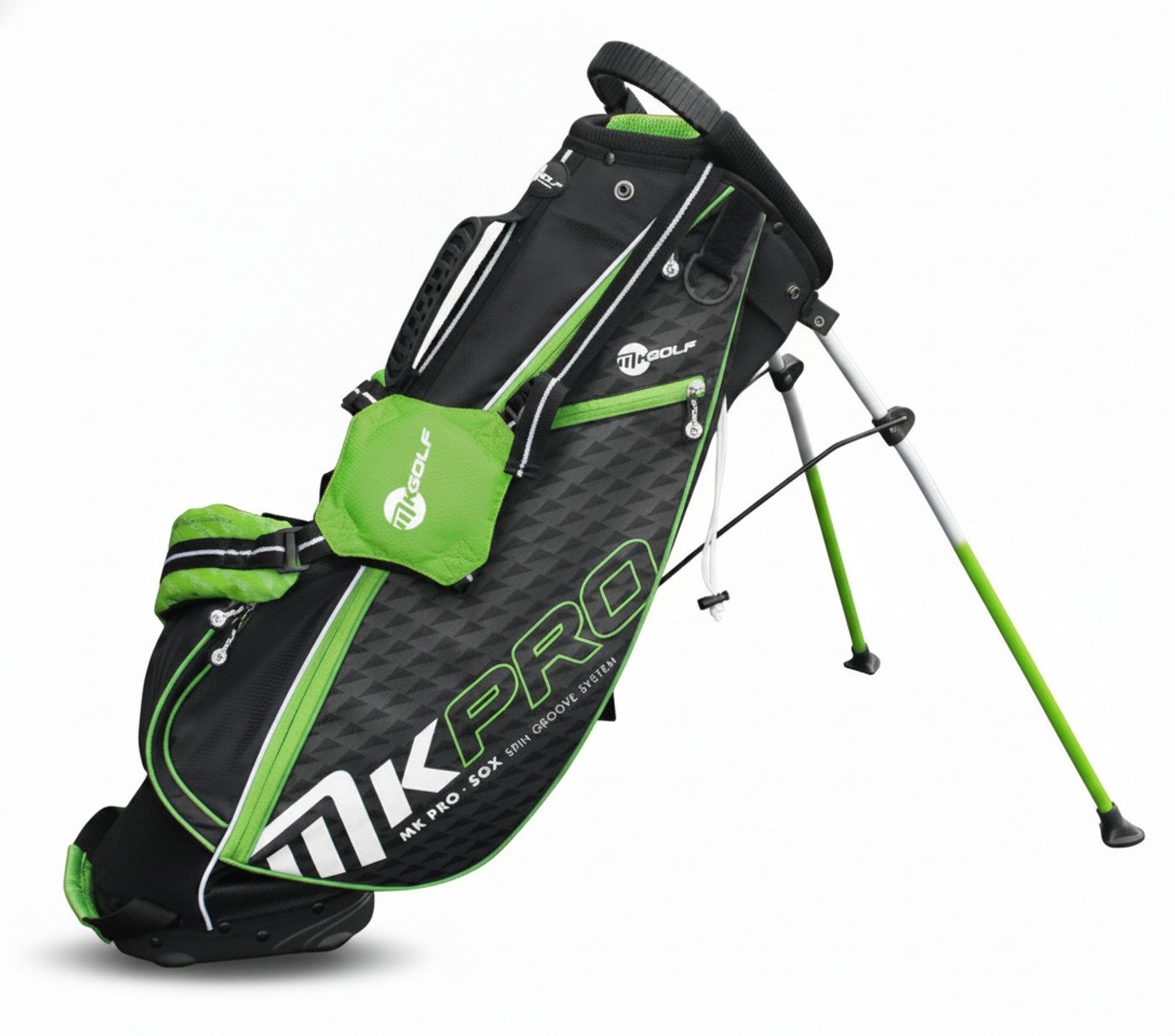 MKids Pro Junior Green 57" (145cm/9-11) stand bag, vert
