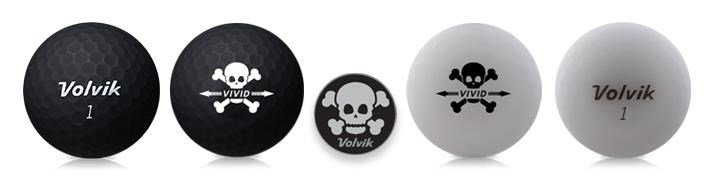 Volvik VIVID SKULL Edition balles de golf, mix de couleurs