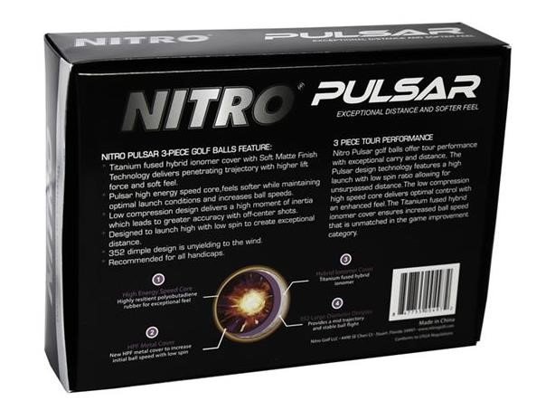 Nitro Pulsar balles de golf (12 balles), citron vert