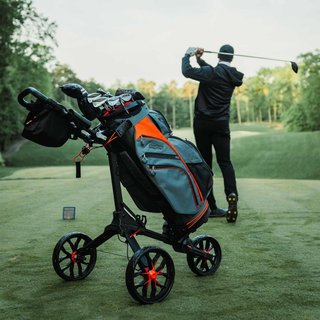 Bag Boy Nitron Auto-Open chariot manuel, noir/rouge