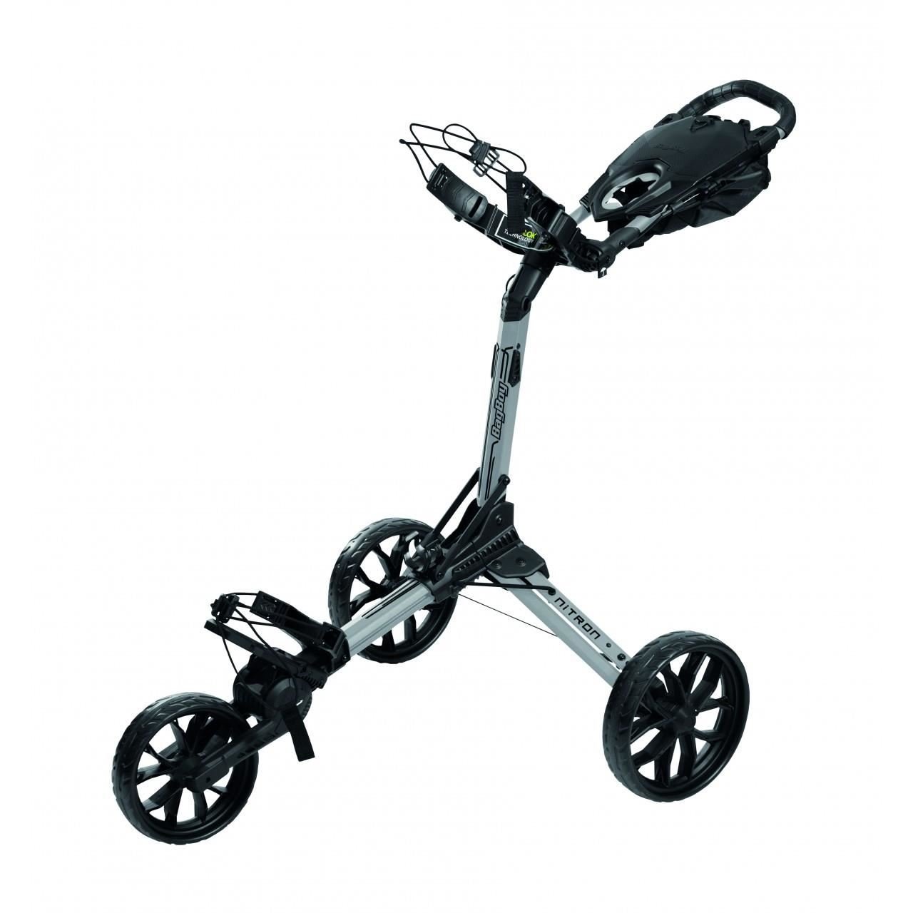 Bag Boy Nitron Auto-Open chariot manuel, argent/noir