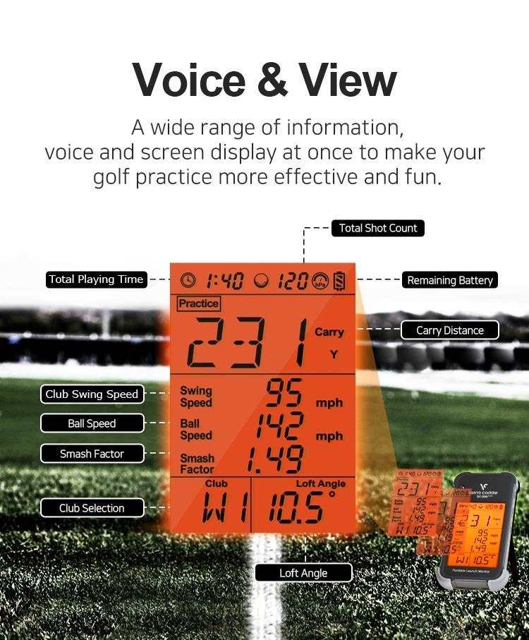 Voice Caddie Swing Caddie Launch Monitor SC200+ noir