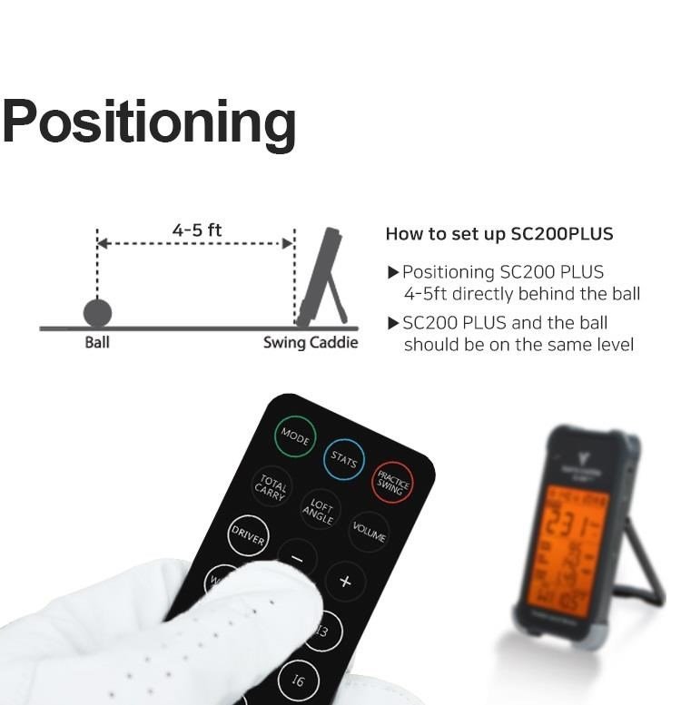 Voice Caddie Swing Caddie Launch Monitor SC200+ noir