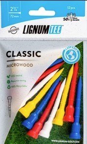 Lignum Tee 72mm (2 3/4") 12pack, mélange de couleurs
