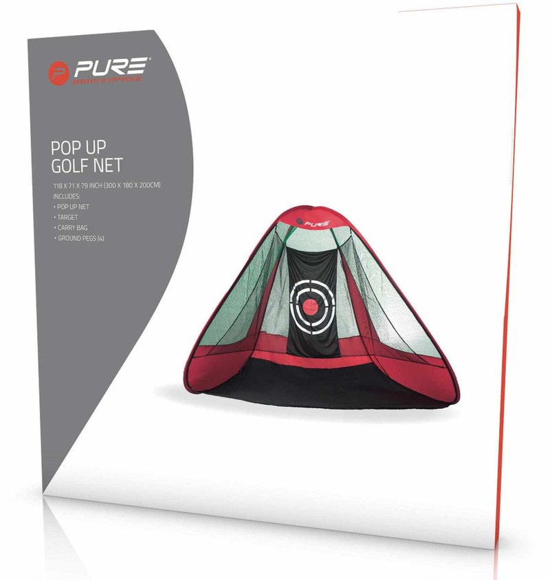 Pure2Improve Triangle Pop-Up filet d'entraînement de golf (295x197x177cm)