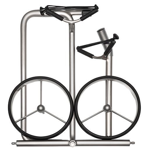 JuStar Silver chariot manuel 2 roues, finition argent titane