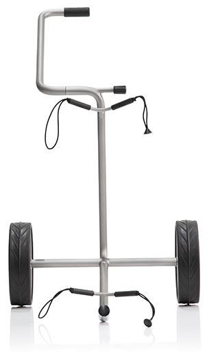 JuStar Silver chariot manuel 2 roues, finition argent titane