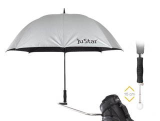 JuStar parapluie de golf télescopique JuStar argenté (Protection UV 99%)