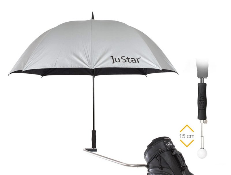 JuStar parapluie de golf télescopique JuStar argenté (Protection UV 99%)