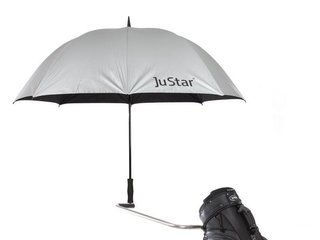 JuStar parapluie de golf argenté (protection UV 99%)