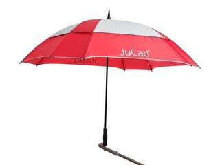 JuCad parapluie de golf anti-vent 68" avec épingle, rouge/argent