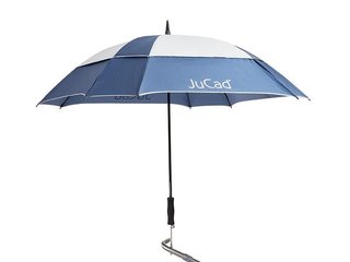 JuCad parapluie de golf télescopique 68" carré et anti-vent avec épingle, bleu/argent