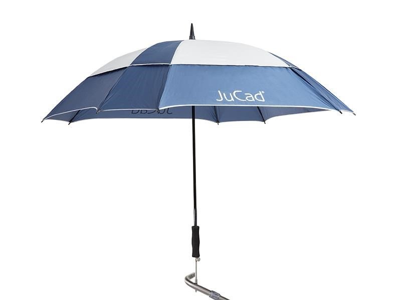 JuCad parapluie de golf télescopique 68" carré et anti-vent avec épingle, bleu/argent