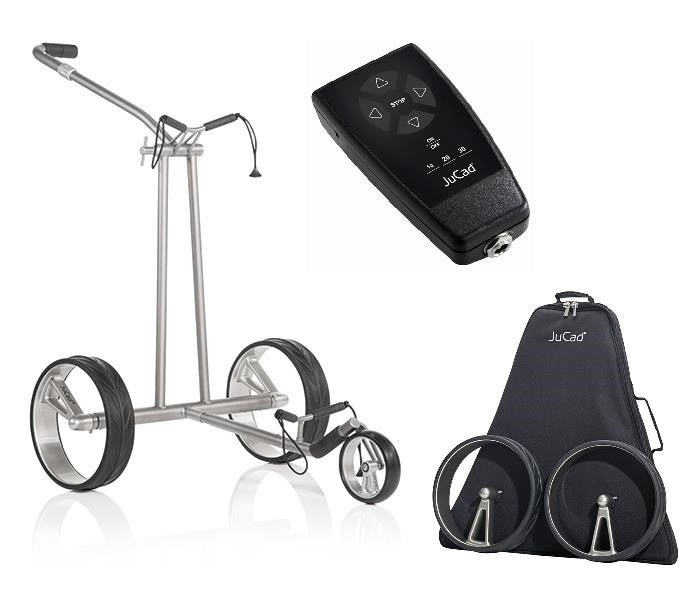 JuCad Phantom Titan eX 2.0 chariot électrique + télécommande (JFS2) + sac de transport (JRT-2), titane
