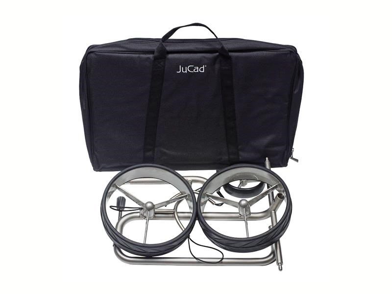 JuCad Junior Drive Stainless Steel chariot électrique + sac de transport JTT, argenté