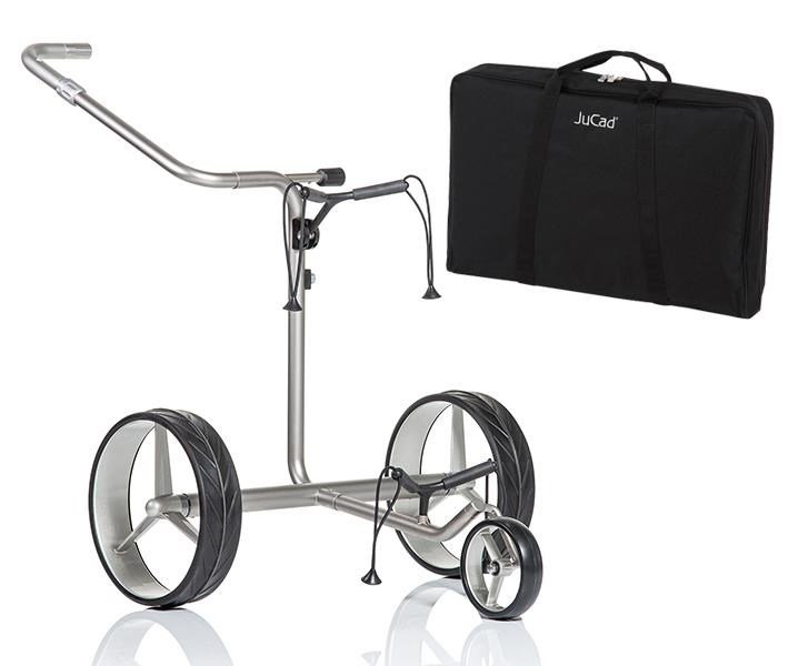JuCad Junior Drive Stainless Steel chariot électrique + sac de transport JTT, argenté