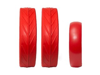 JuCad tires - 2 roues arrière, 1 roue avant, rouge