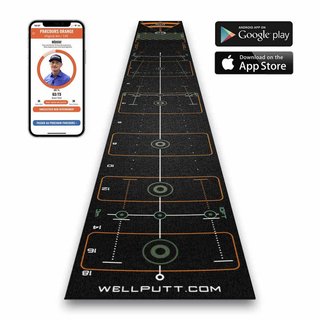 Wellputt Putting Mat - CLASSIC 13FT (4m), speed 10-11,5ft, noir