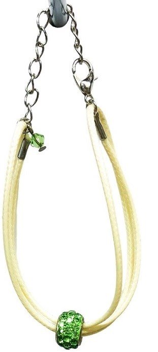 Ostatní Handmade Teraka bracelet type 002, vert/blanc