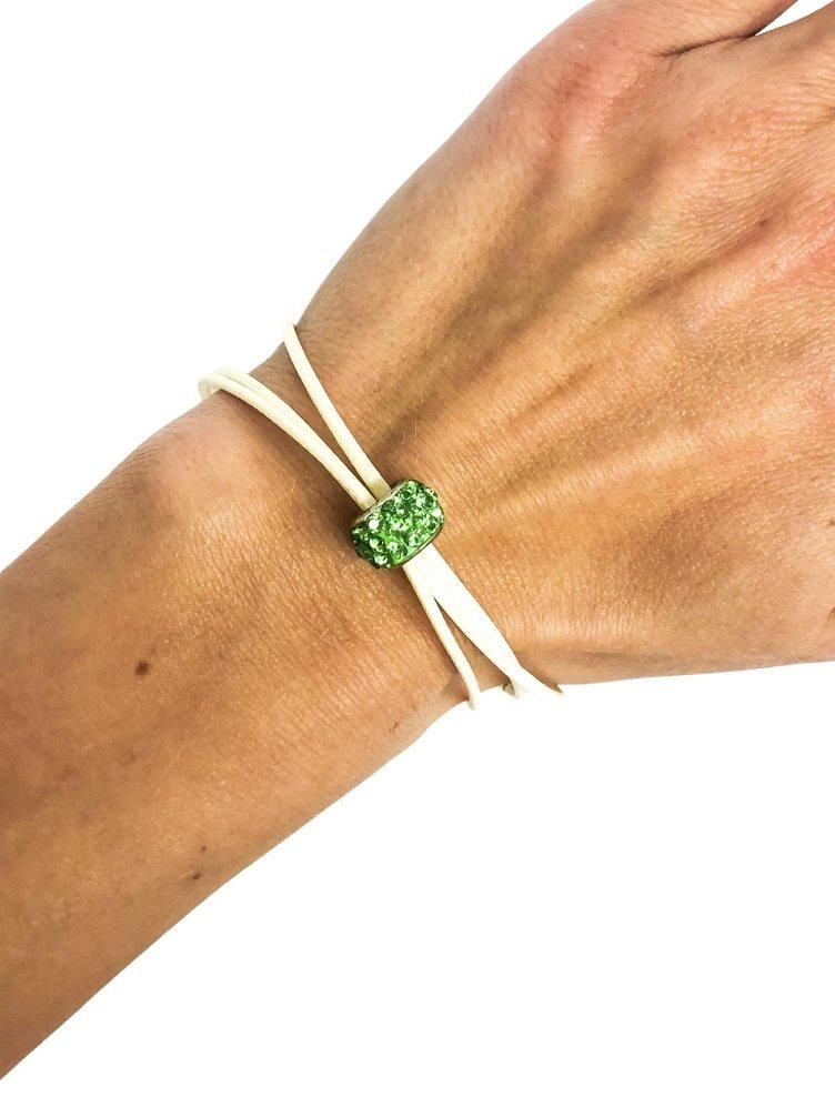 Ostatní Handmade Teraka bracelet type 002, vert/blanc