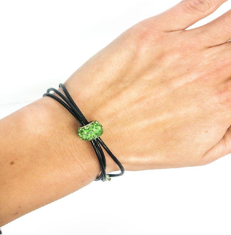 Ostatní Handmade Teraka bracelet type 005, černo/zelená