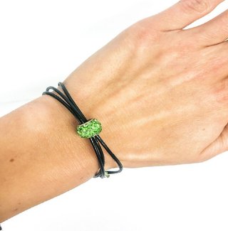 Ostatní Handmade Teraka bracelet type 005, černo/zelená