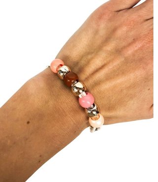 Ostatní Handmade Teraka bracelet type 017, blanc/rose
