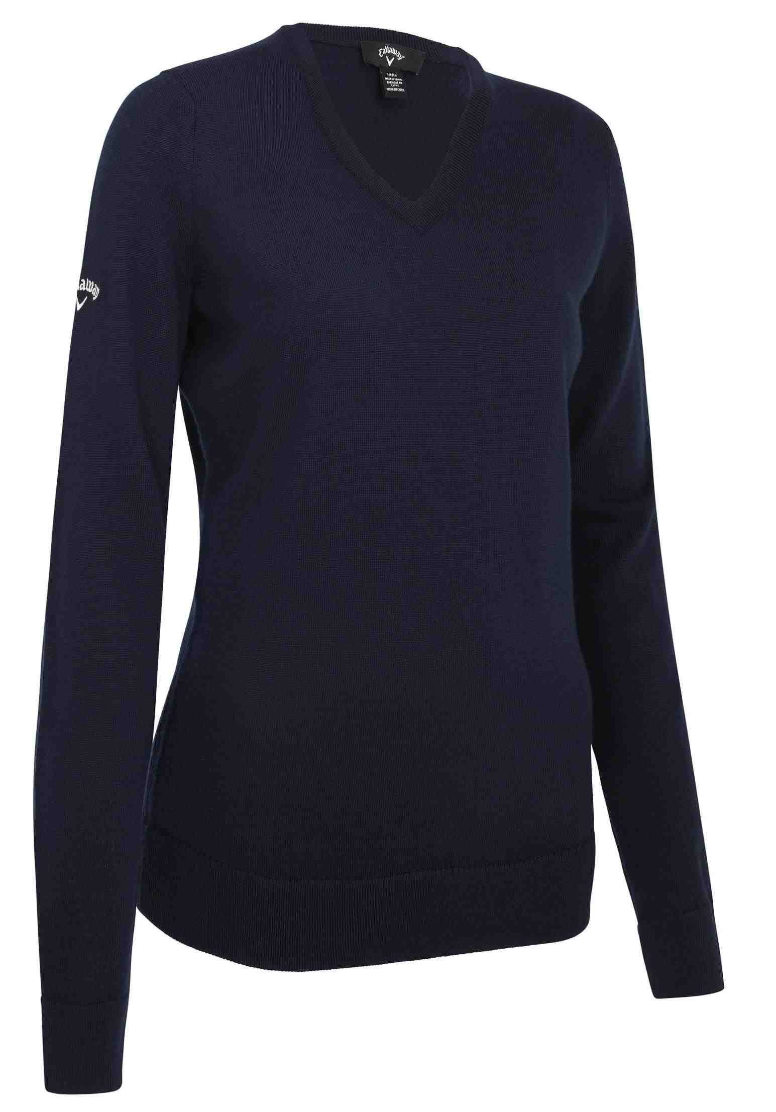 Callaway V-Neck Merino pull femme, dark navy