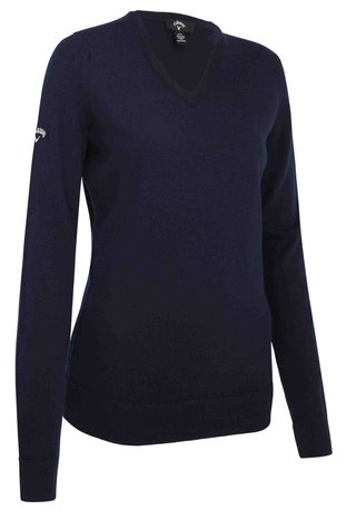 Callaway V-Neck Merino pull femme, dark navy