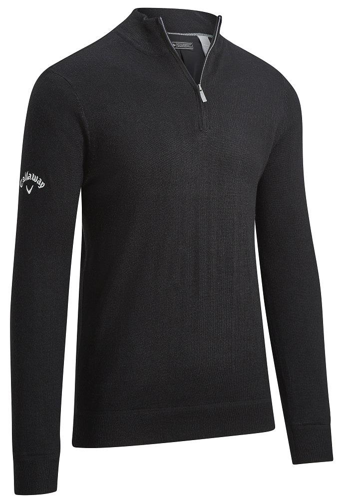 Callaway Windstropper 1/4 Zipped pull homme, black INK