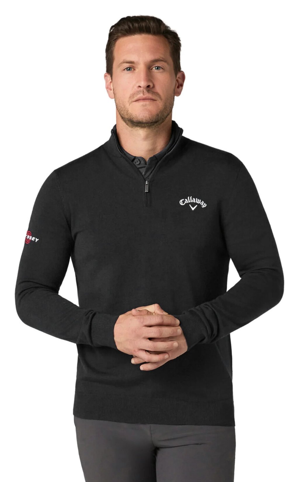 Callaway 1/4 Blended Merino pull homme, black ink