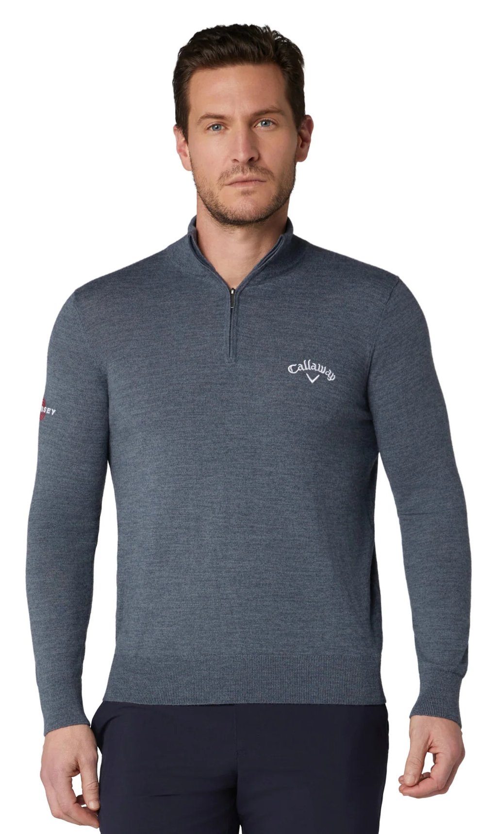 Callaway 1/4 Blended Merino pull homme, steel heather