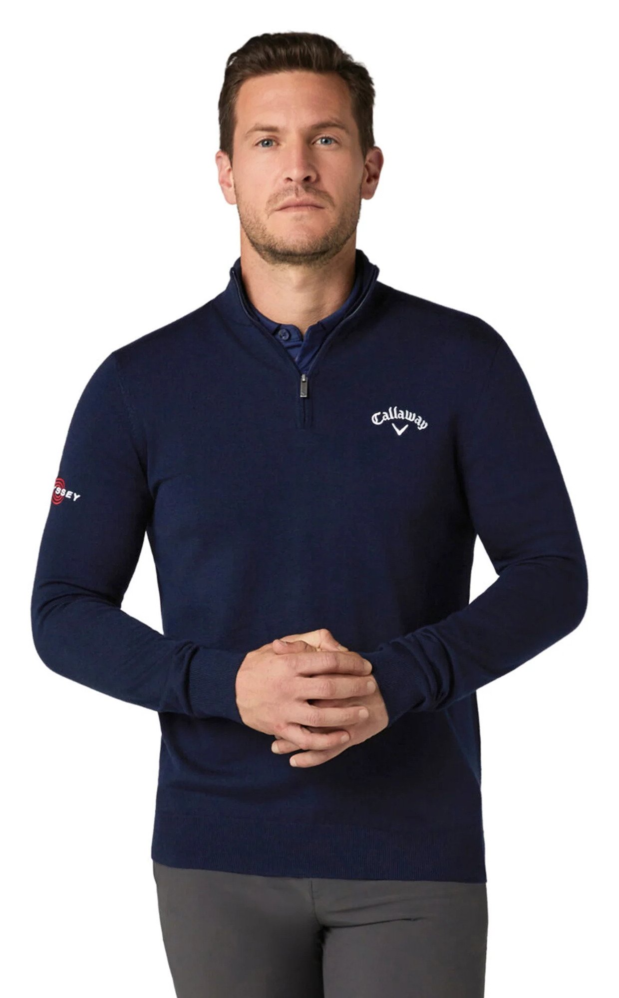 Callaway 1/4 Blended Merino pull homme, navy blue