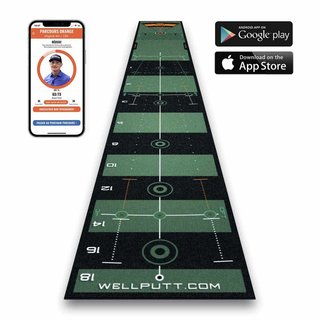 Wellputt Putting Mat - CLASSIC 13FT (4m), speed 10-11,5ft, vert