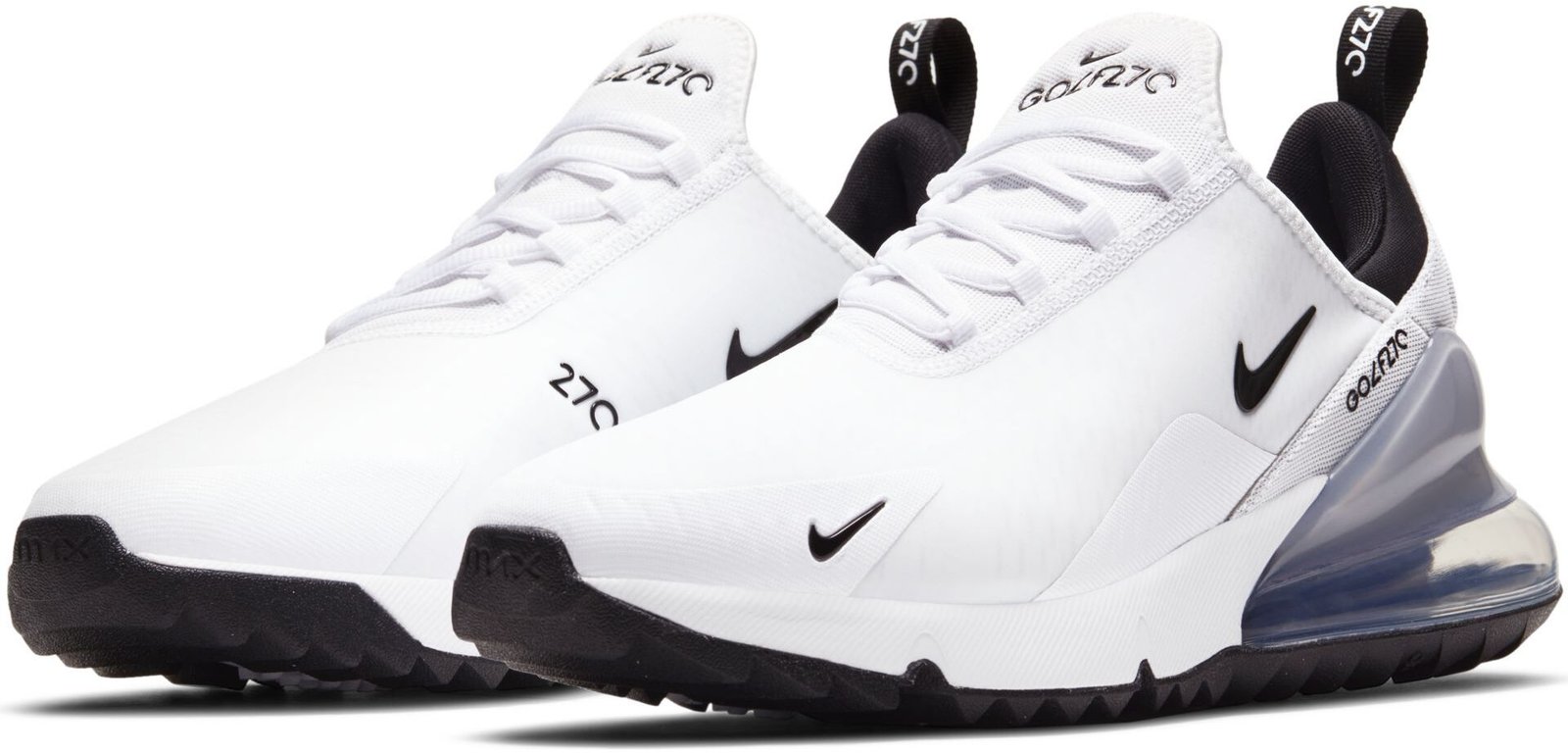 Nike Air Max 270G unisex chaussures de golf, blanc/noir/platine