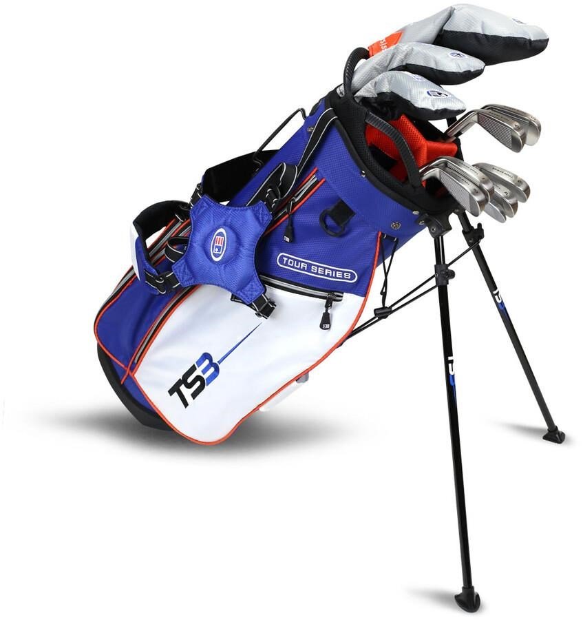 U.S. Kids Golf TS3-51 (130cm) V15 10-Club set de golf junior, graphite + sac trépied, royal/blanc/orange