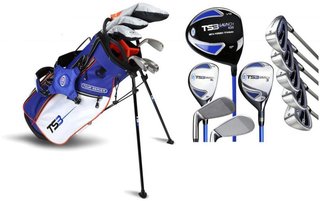 U.S. Kids Golf TS3-51 (130cm) V15 10-Club set de golf junior, graphite + sac trépied, royal/blanc/orange
