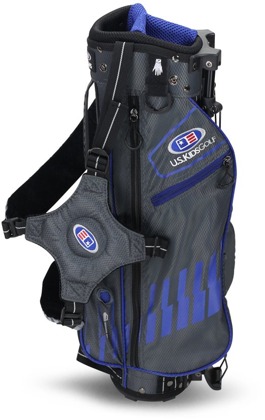 U.S. Kids Golf UL45 (114cm) WT25-s junior stand bag 2022, gris/bleu, 23"