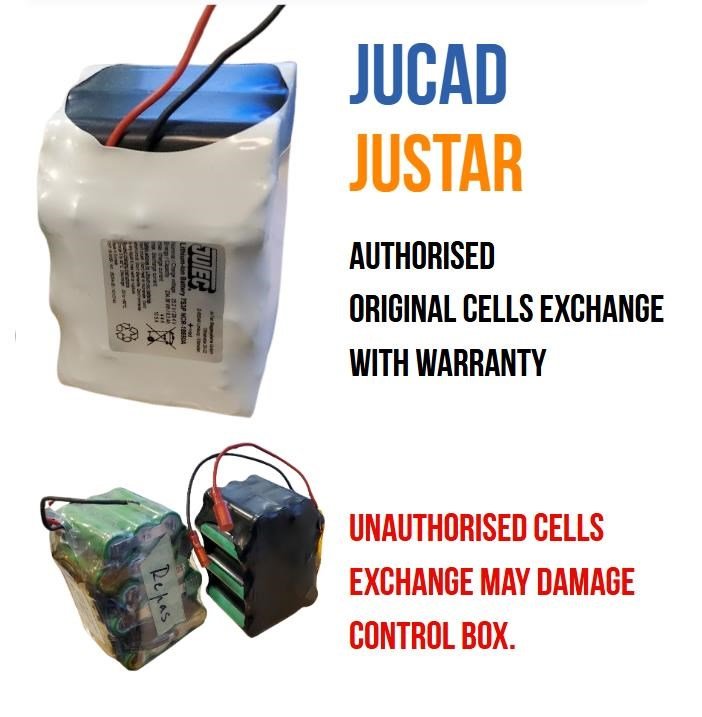 JuCad 1.0 Powerpack kit de remplacement système sans unité de contrôle pour montage autonome incl. boîtier petites cellules de batterie et couvercle