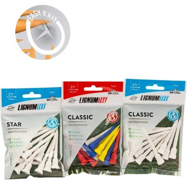 Lignum Tee 82mm (3 1/8") 12pack neon mix