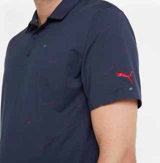 Puma Cloudspun Love polo homme, navy blazer/ski patrol